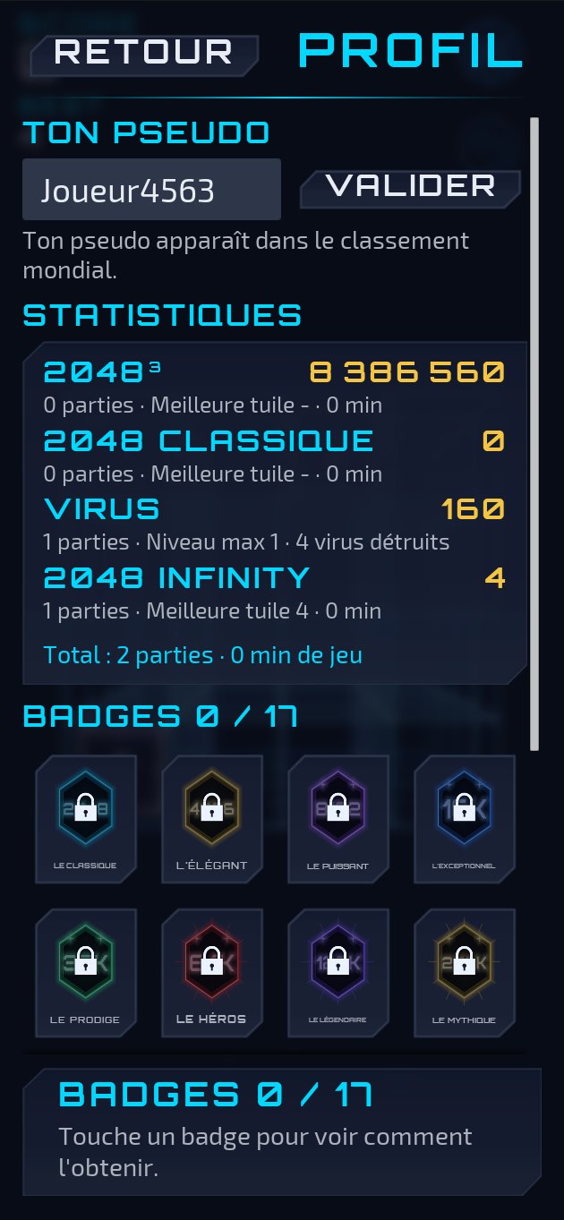 The player profile and its badges